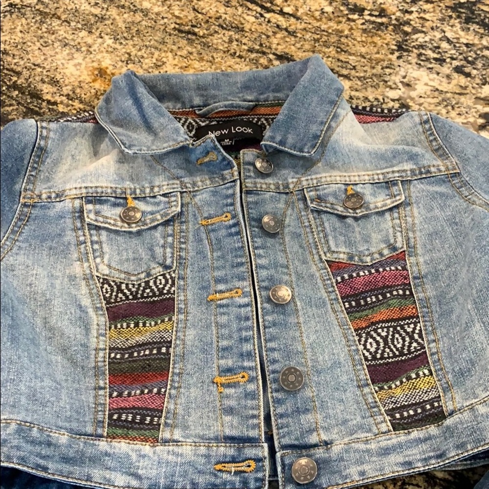Cropped denim jean jacket